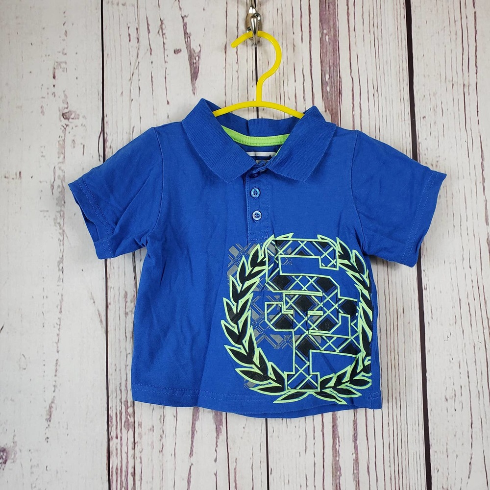 Street Property Polo Shirt Boys Size 18M Short Sleeve Cotton Blue